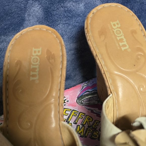 Born Women's Floral Tan and Cream Cork Wedge Sandals - Picture 2 of 8